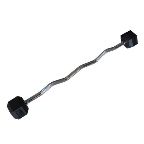 KKS3009 Hex Rubber Curved Barbell (Straight or Curl Handle )