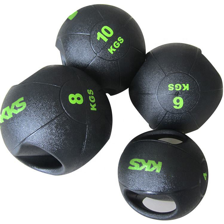 KKS1218 Black Colour Medicine Balls With Double Grips